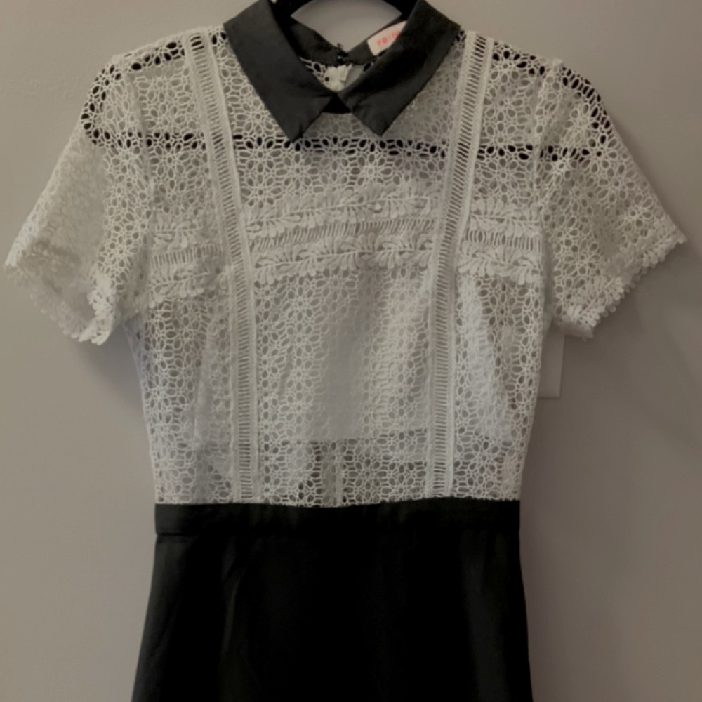 White and black mini dress
